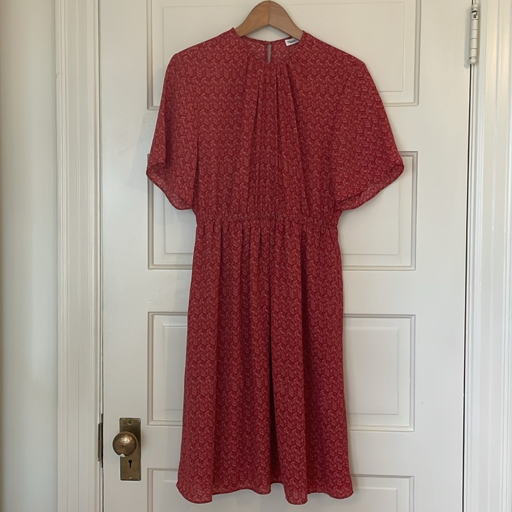 FILLIPA K Print Crepe Red Dress XS